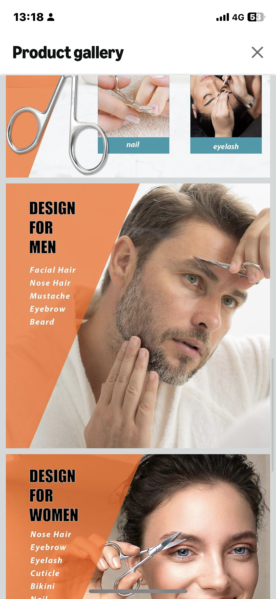 LePinko Manicure Beauty Scissors For Men Women - Cuticle, Nail, Nose Hair, Mustache, Beard, Eyelashes, Ear Trimming Kit - Curved and Rounded Safety Tip Clipper