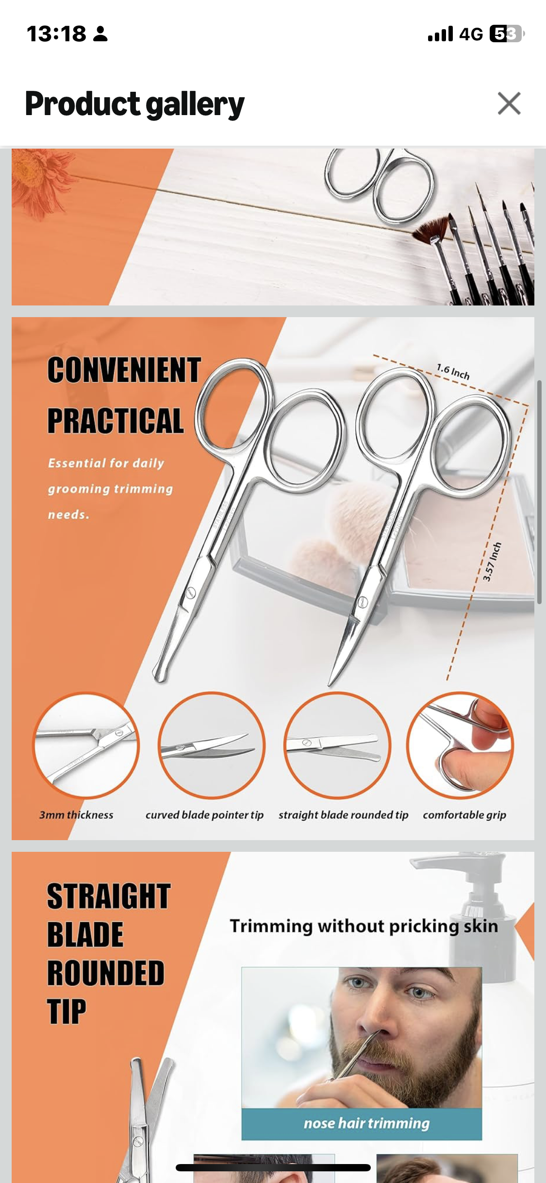 LePinko Manicure Beauty Scissors For Men Women - Cuticle, Nail, Nose Hair, Mustache, Beard, Eyelashes, Ear Trimming Kit - Curved and Rounded Safety Tip Clipper