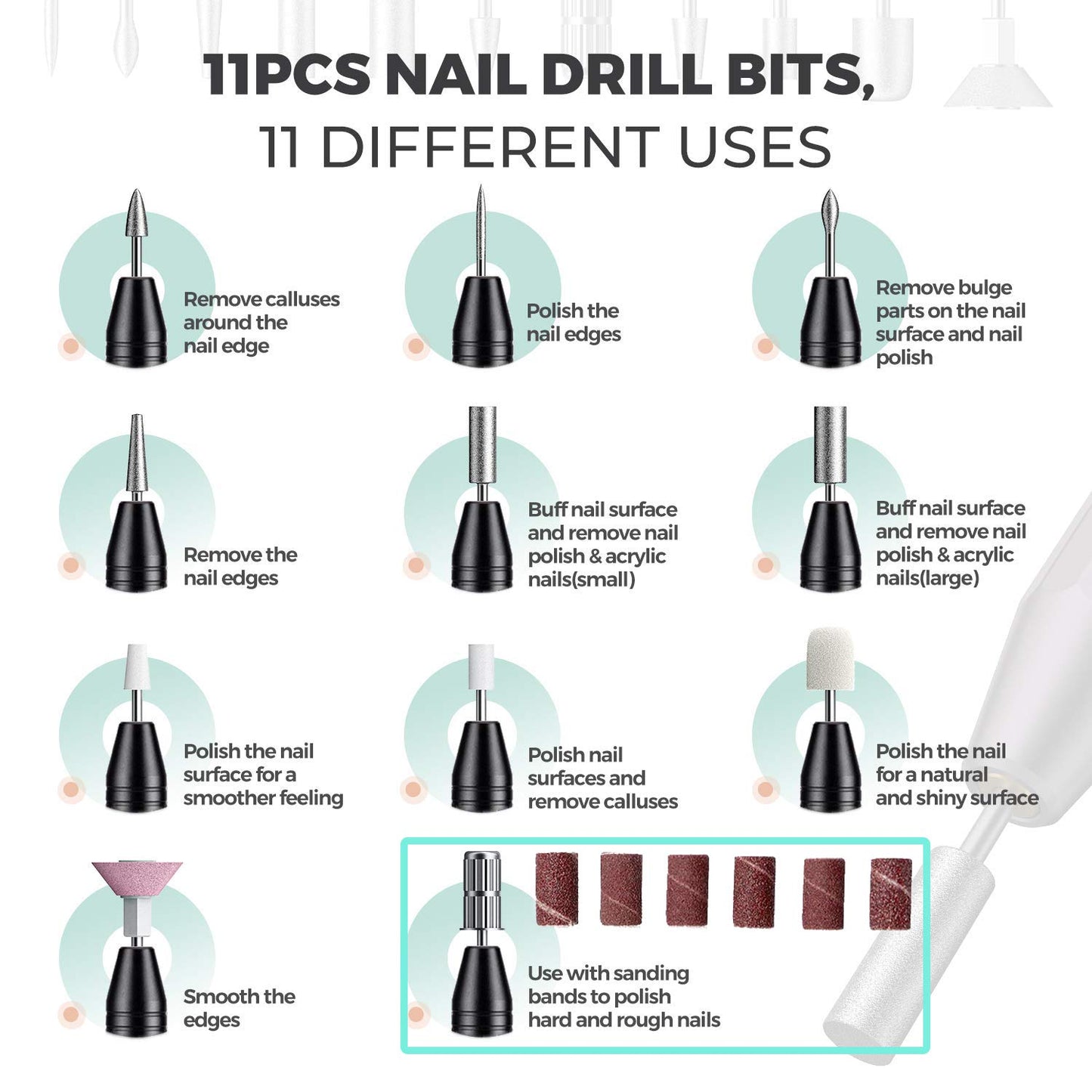 LePinko Electric Manicure Sets, Upgraded USB Efile Machine, Portable Fingernail Toenail Grinder Buffer Tools for Acrylic Nails Gel Nails Dip Powder Nails and Nature nails, For Home and Salon Use